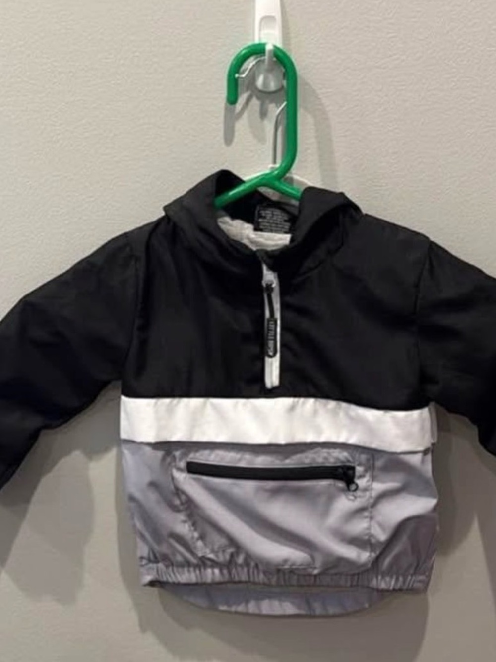 Little Bipsy Black, White & Gray Hooded Windbreaker